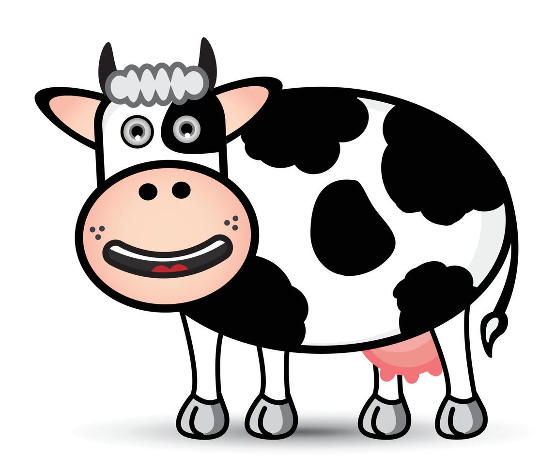 ilustración linda de la bandera de la vaca vector