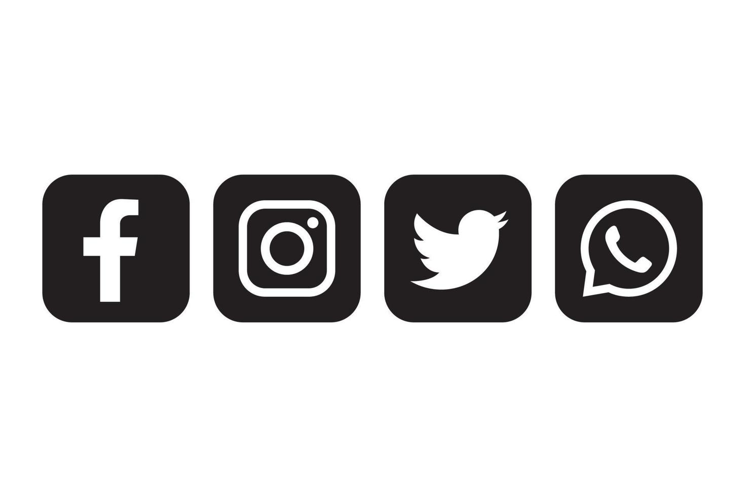 icono de facebook, instagram, twitter y whatsapp vector