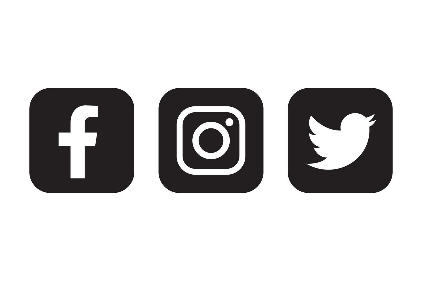 Facebook, instagram and twitter icon 15025329 Vector Art at Vecteezy