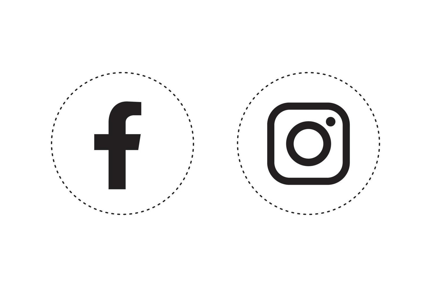 Facebook and instagram icon vector