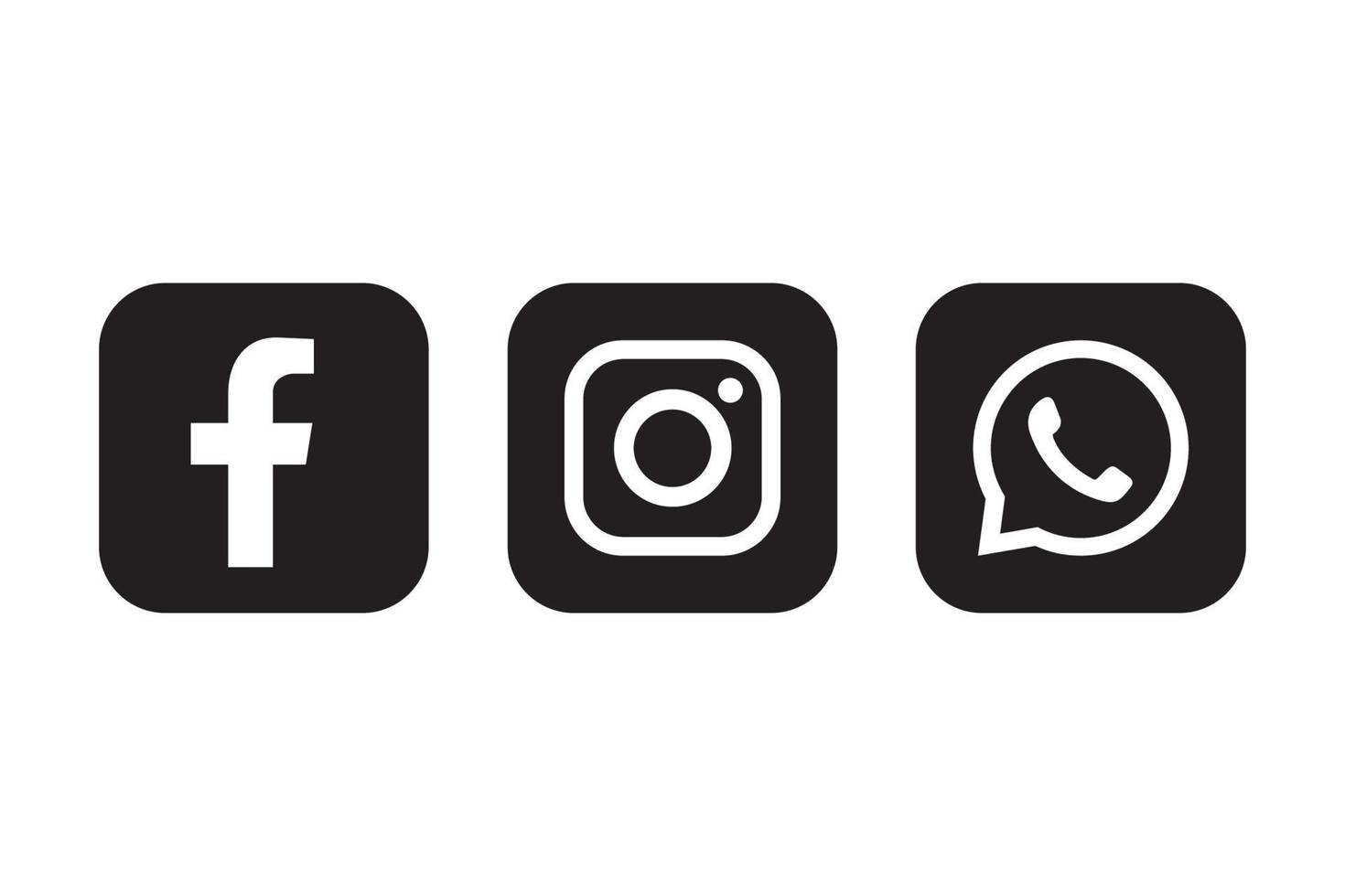 Facebook, instagram and whatsapp icon vector
