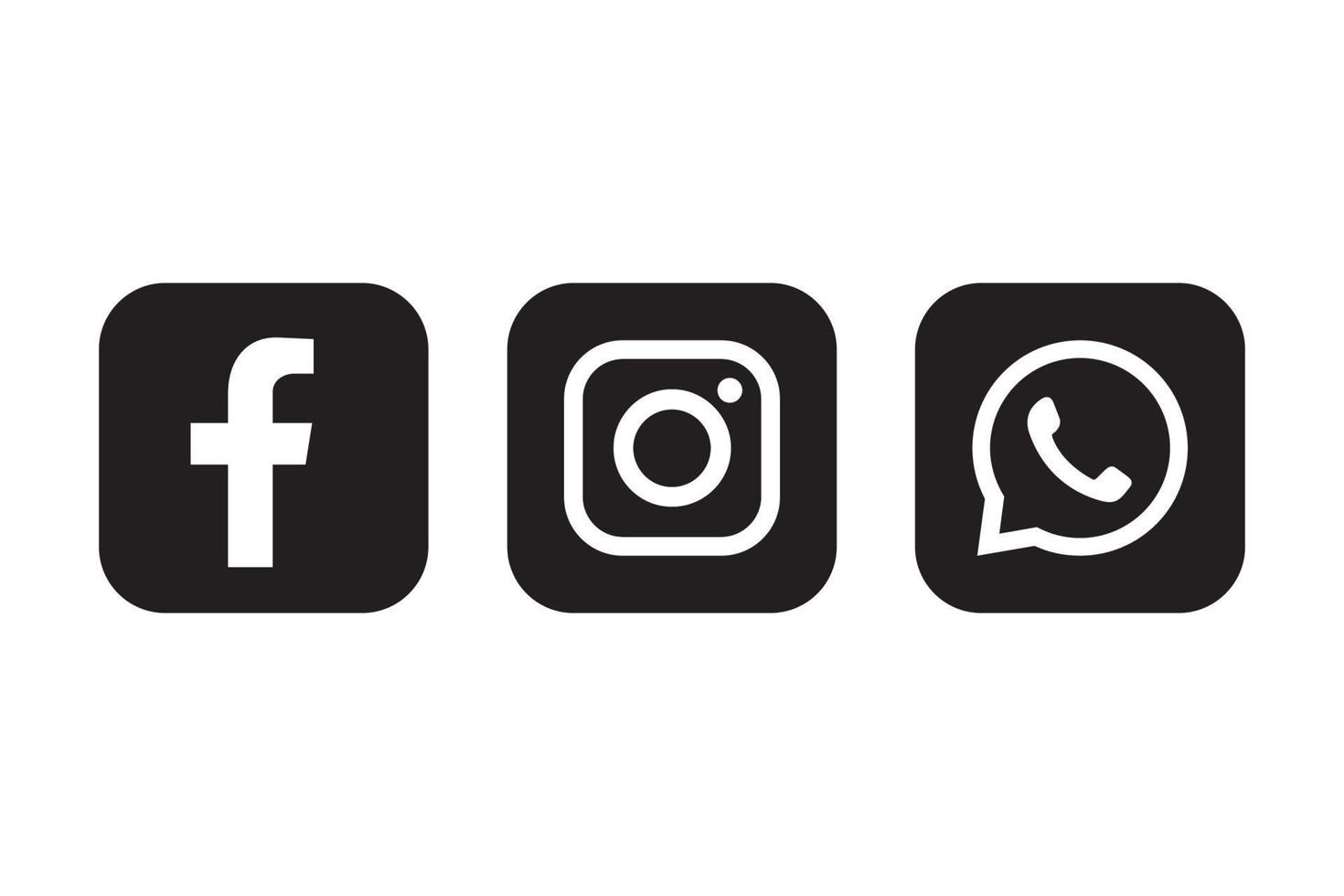 icono de facebook, instagram y whatsapp vector