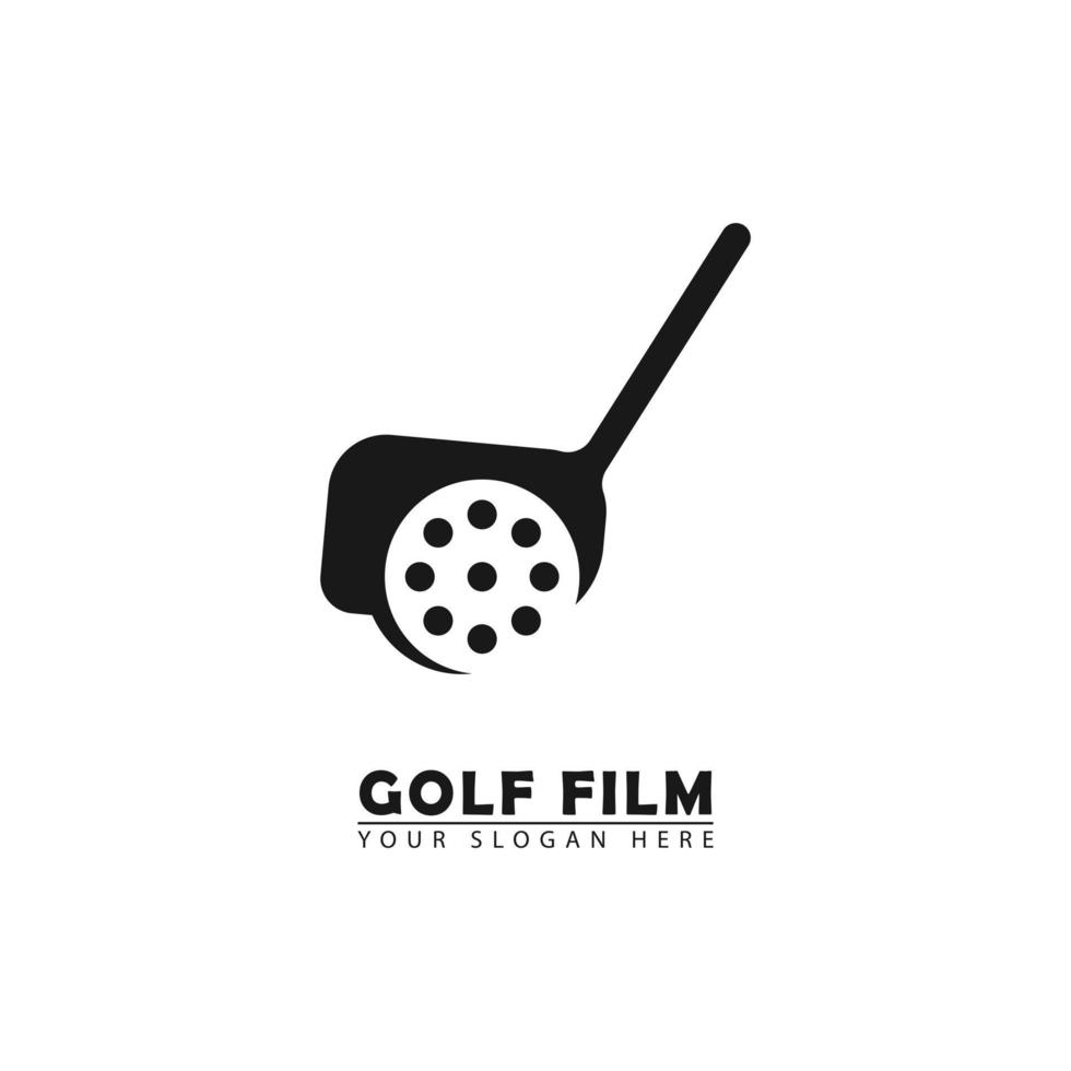 vector de icono de logotipo de película de golf