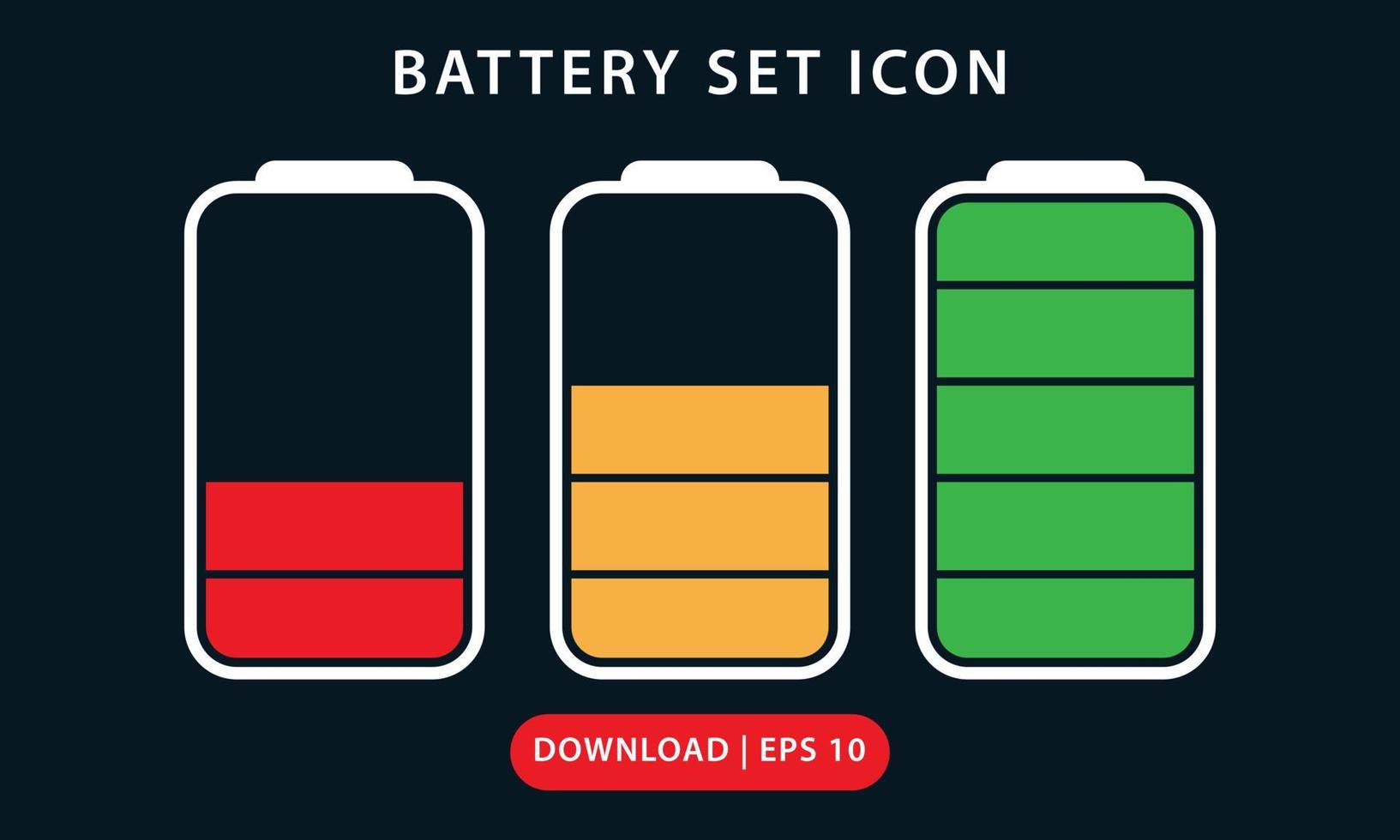 Battery icon set vector