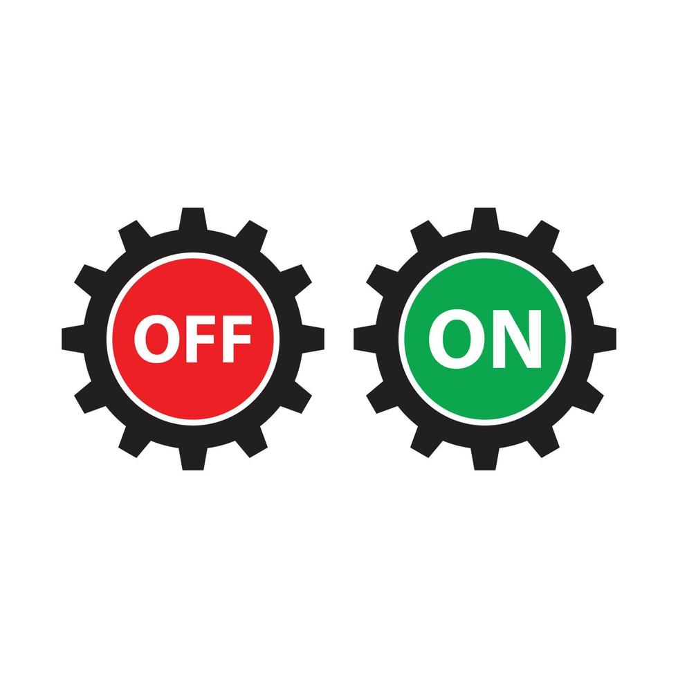 gear and on of machine logo vector icon