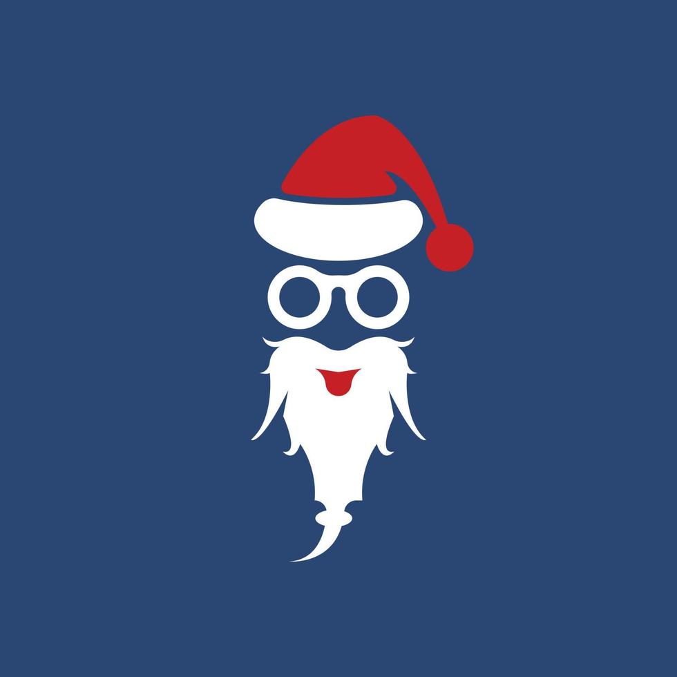 feliz navidad santa claus vector logo