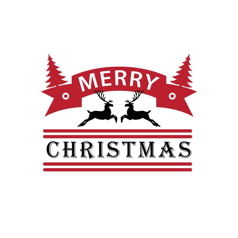 Merry christmas text xmas design vector logo