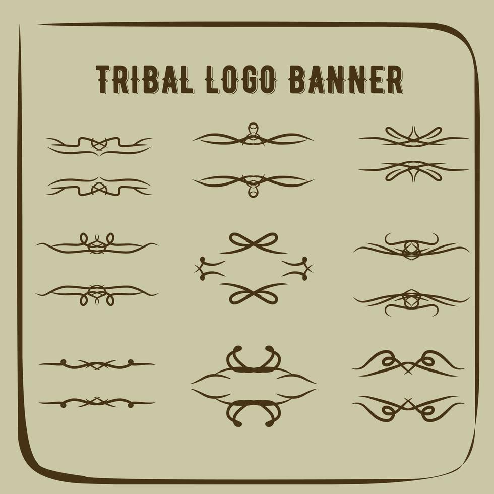 set of abstract calligraphy ornament banner for web or print vector design element