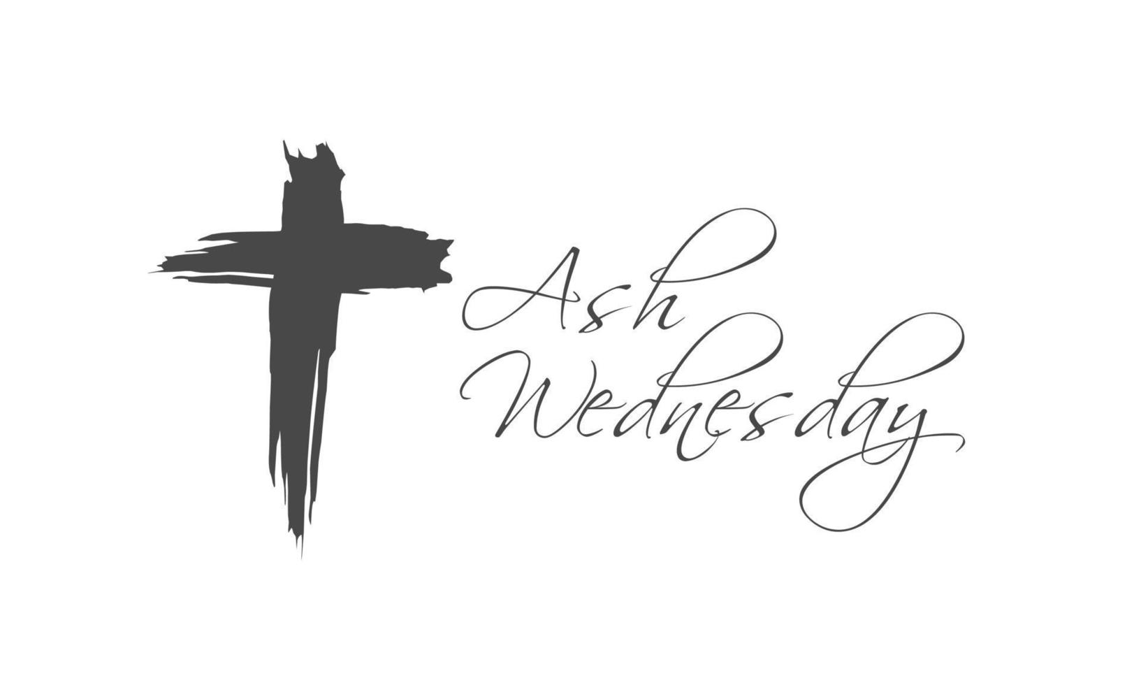 Abstract rough cross with text ash wednesday phrases 15025466 ...
