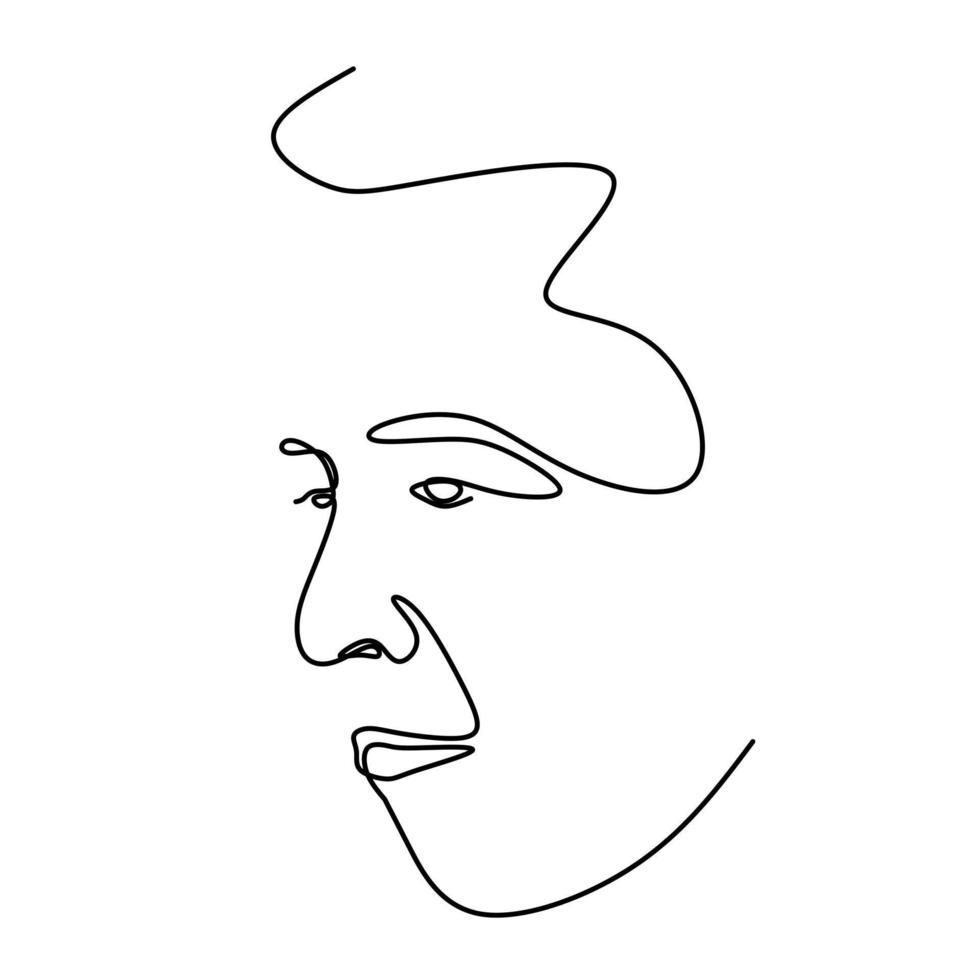 Abstract line art man face decoration for web or print design element vector