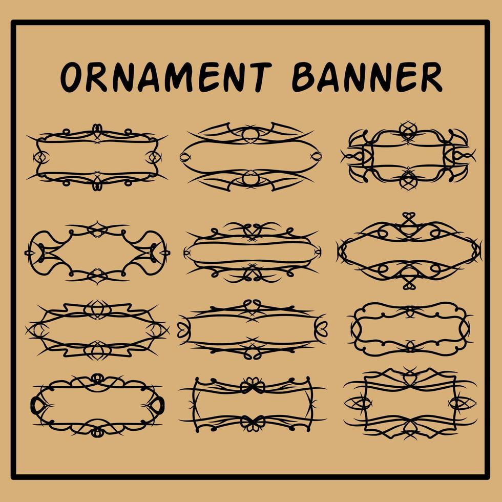 set of abstract calligraphy ornament banner for web or print vector design element