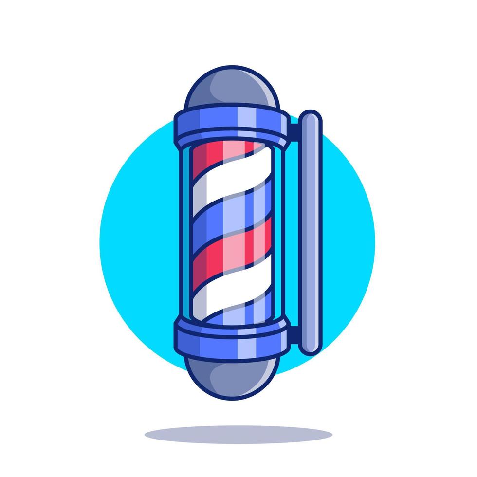 Barber Pole Cartoon Vector Icon Illustration. Barber Shop Tools Icon Concept Isolated Premium Vector. Flat Cartoon Style