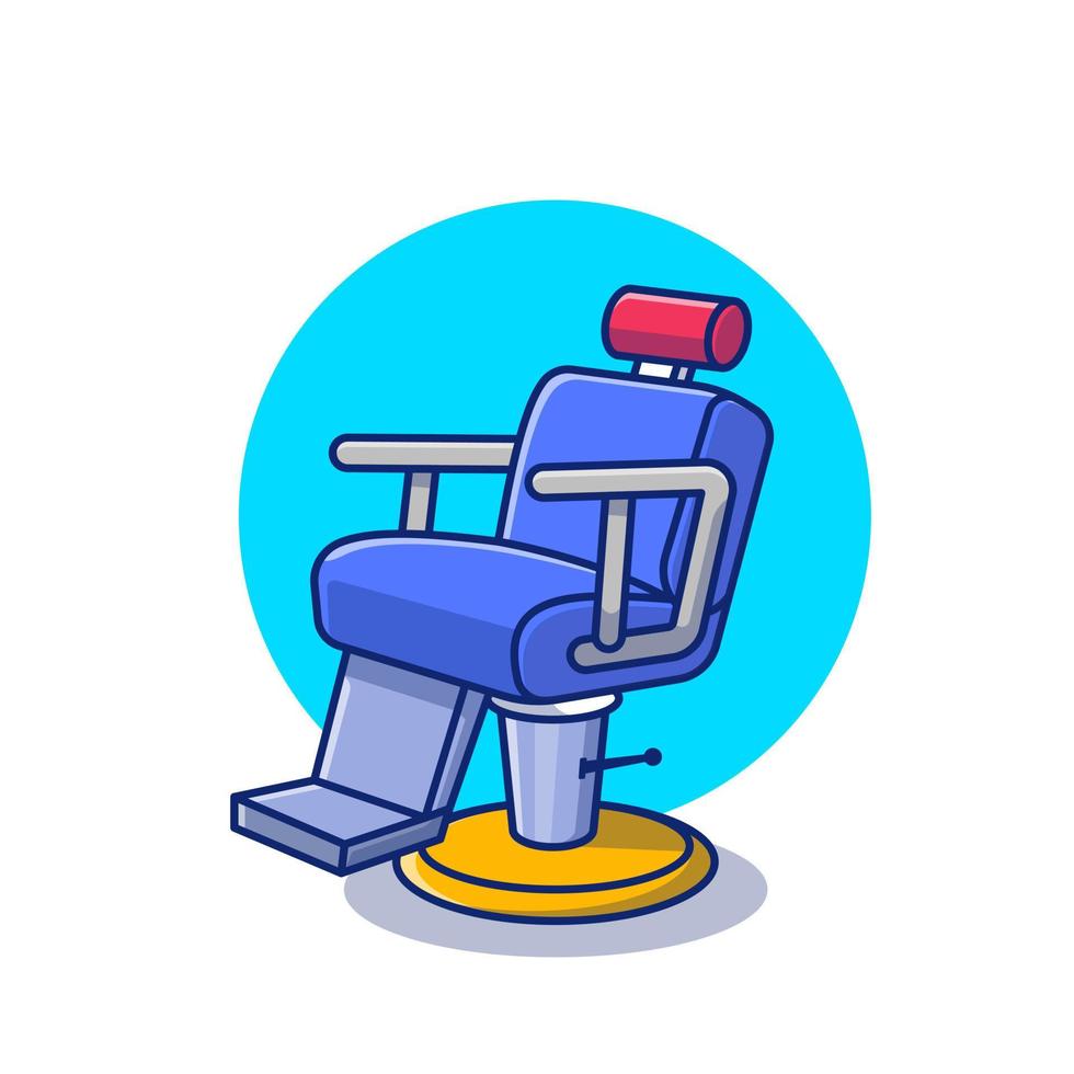 Barbershop Chair Cartoon Vector Icon Illustration. Barber Shop Tools Icon Concept Isolated Premium Vector. Flat Cartoon Style