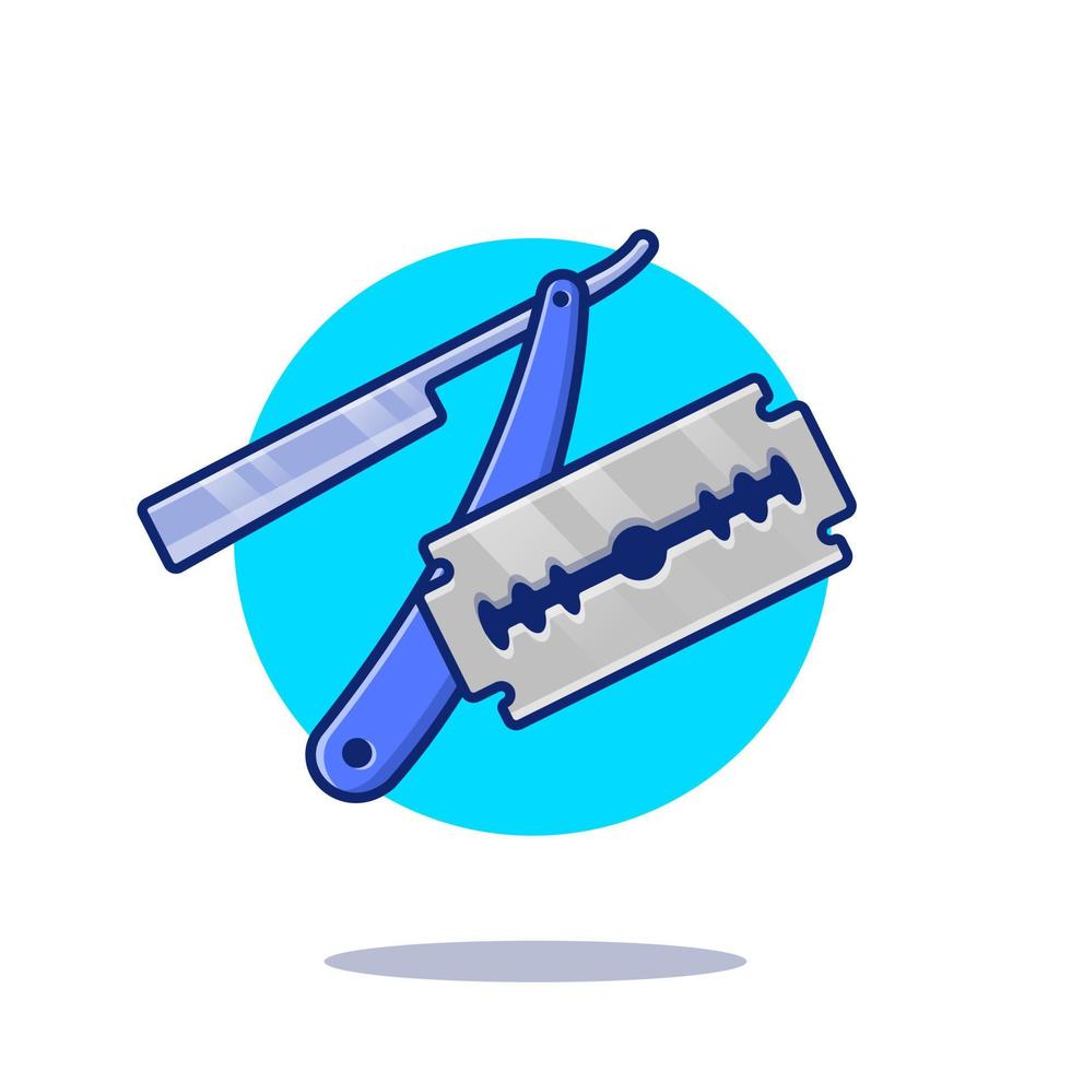 Shaving Razor Blade Cartoon Vector Icon Illustration. Barber Shop Tools Icon Concept Isolated Premium Vector. Flat Cartoon Style