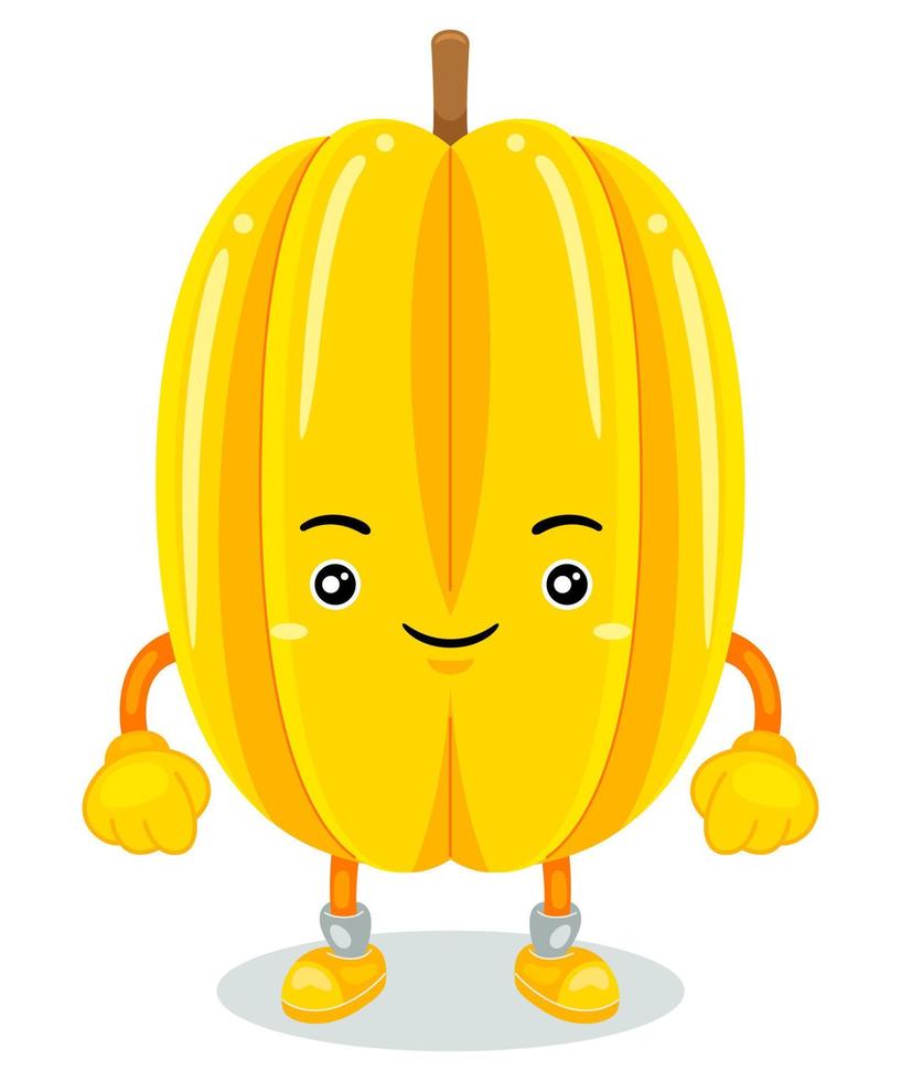 Cute Starfruit Mascot Character Vector Illustration