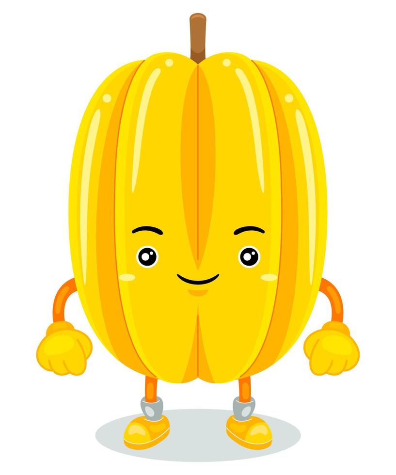 Ilustración de vector de personaje de mascota de carambola lindo