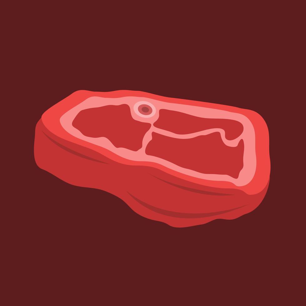 Raw steak meat vector illustration for graphic design and decorative element