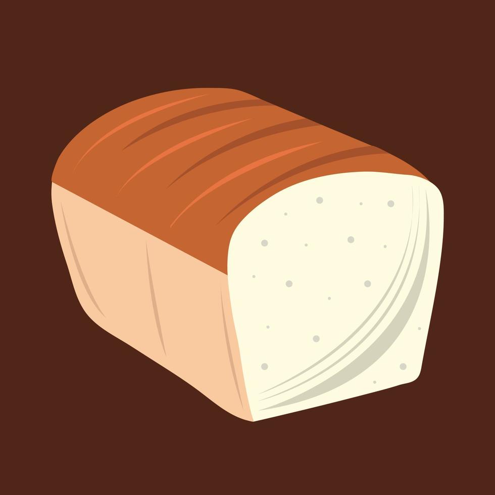 White bread loaf vector illustration for graphic design and decorative element