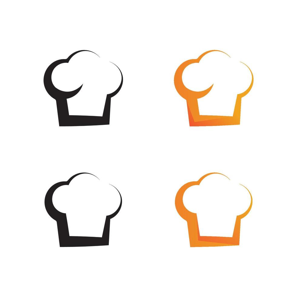 chef and hat logo vector design template set