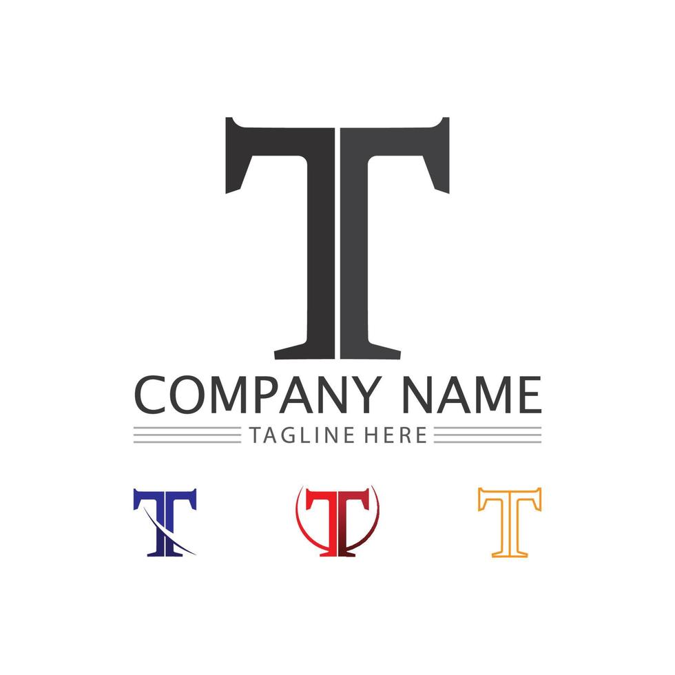 letter T logo image and font T design graphic  vector