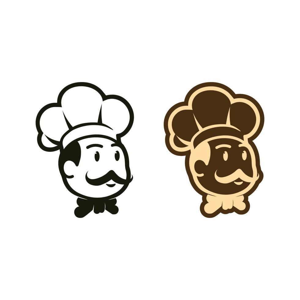 chef and hat logo vector design template set