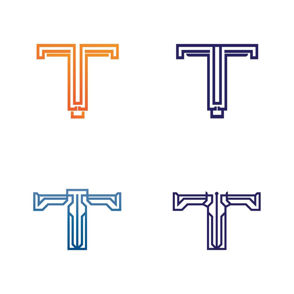 imagen del logotipo de la letra t y vector gráfico de diseño de la fuente t