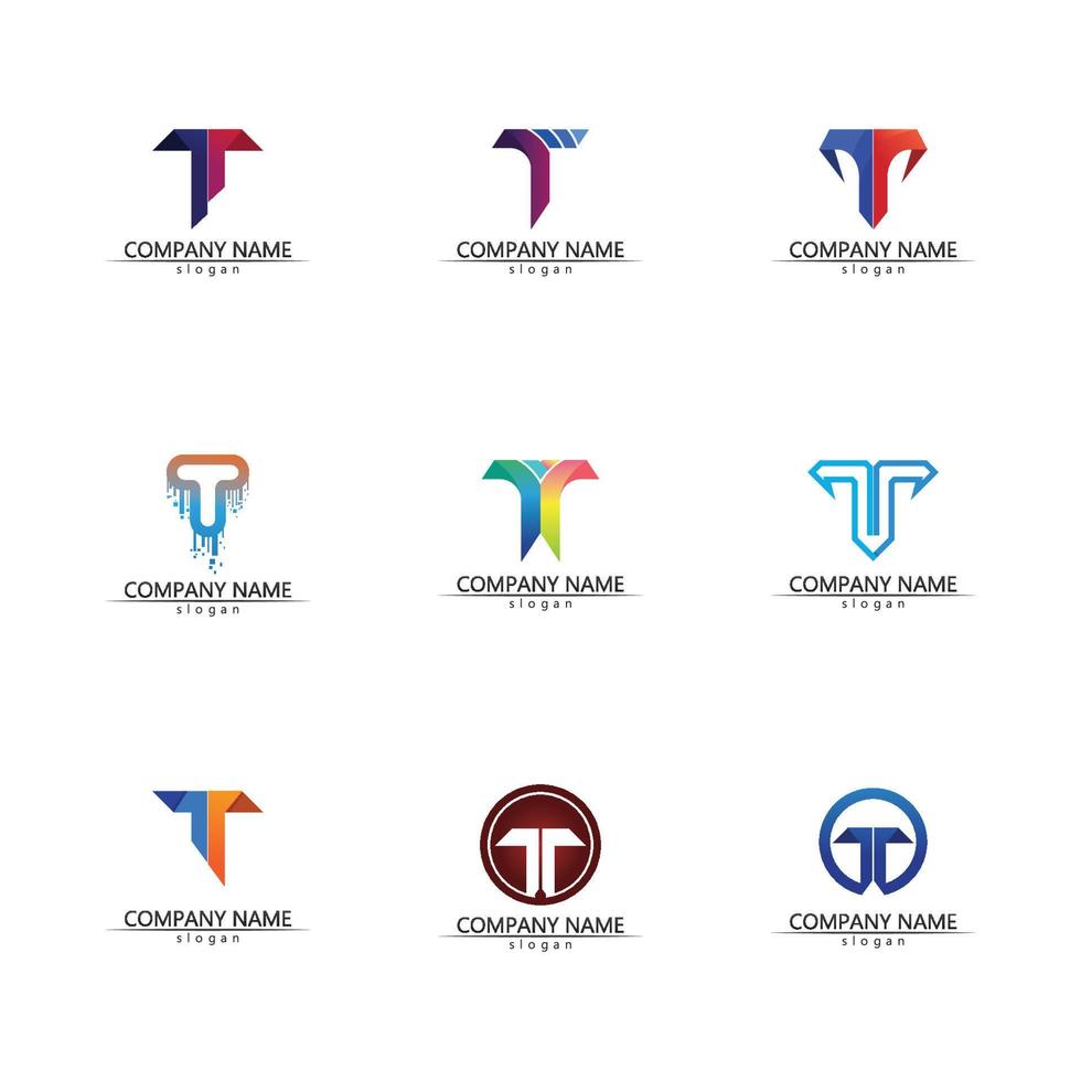 letter T logo image and font T design graphic  vector