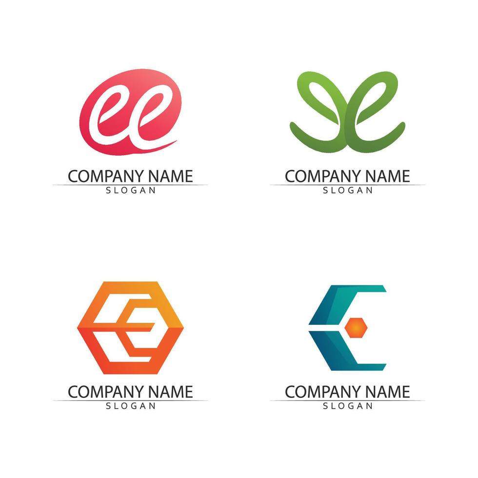 letter E logo design and font E vector concept symbol