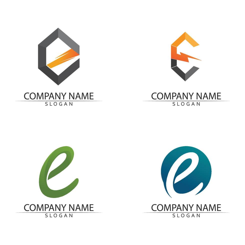 letter E logo design and font E vector concept symbol