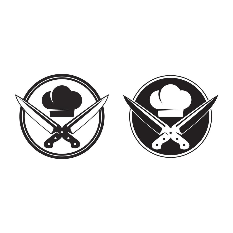 chef and hat logo vector design template set