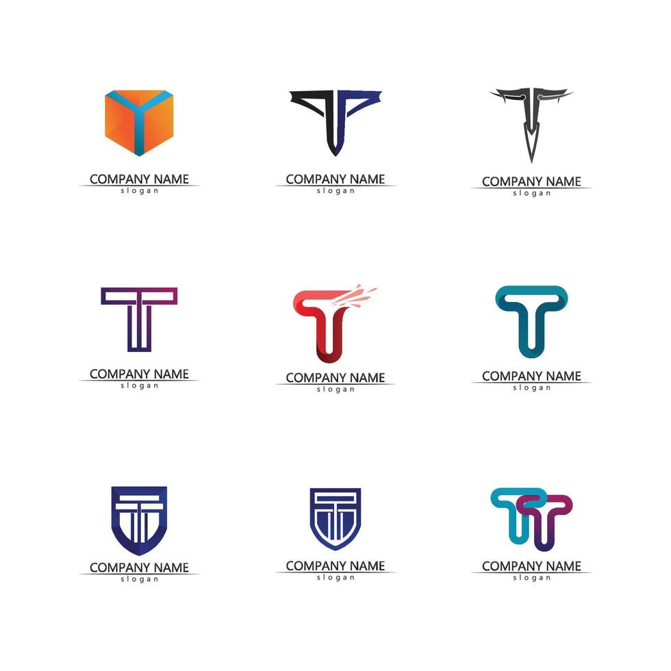 letter T logo image and font T design graphic  vector