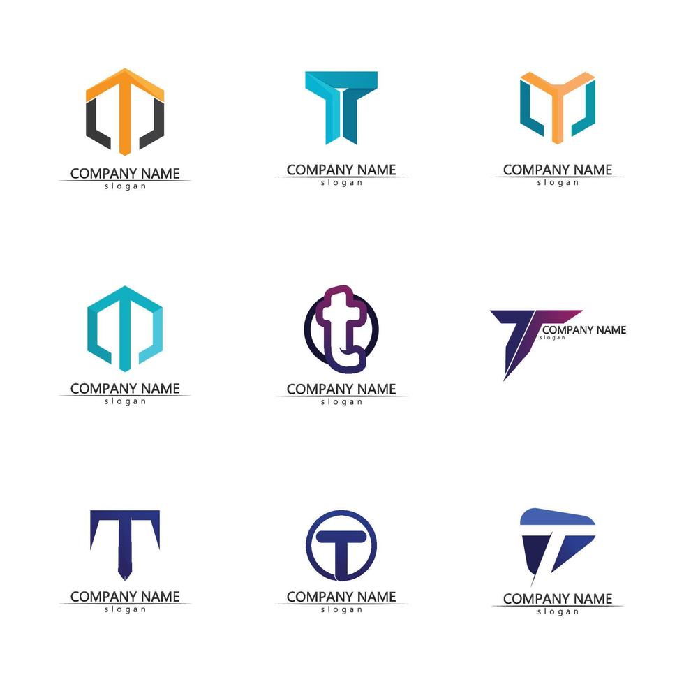 letter T logo image and font T design graphic  vector