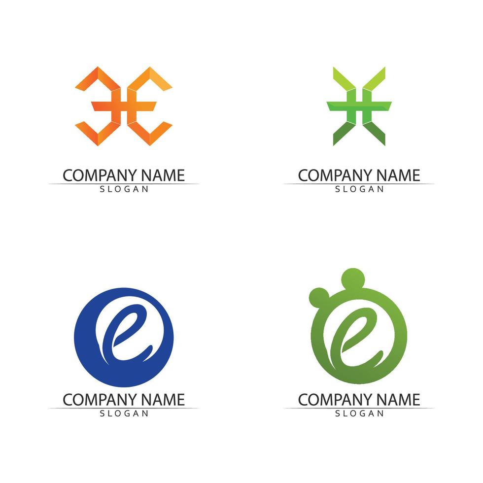 letter E logo design and font E vector concept symbol