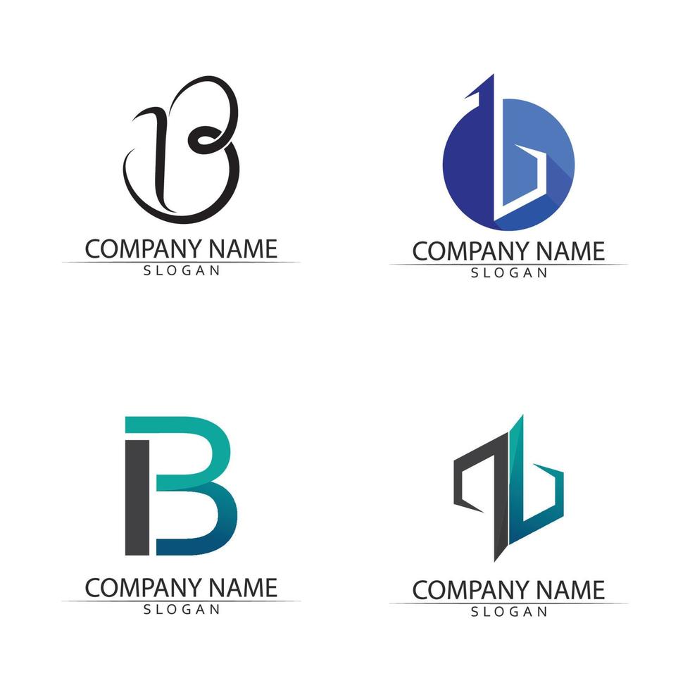 Abstract letter b logo vector. B logo symbol icon design template. vector