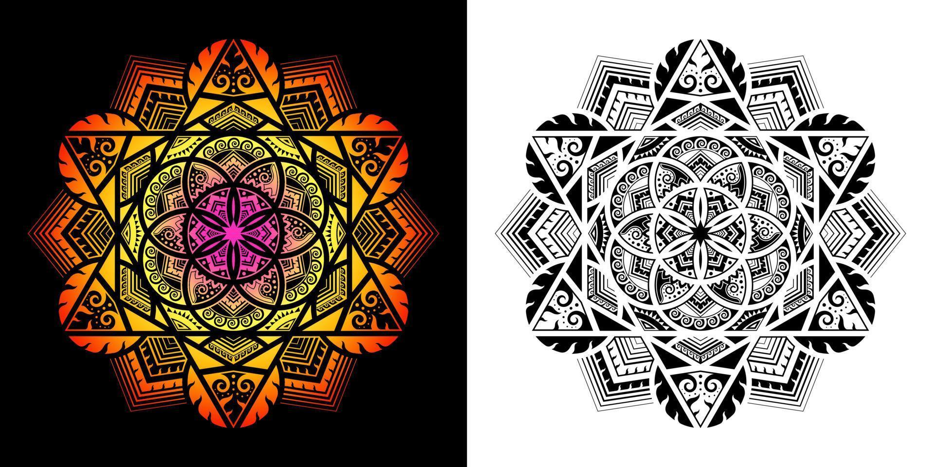 Mandala Pattern In Applied Thai Art Style vector