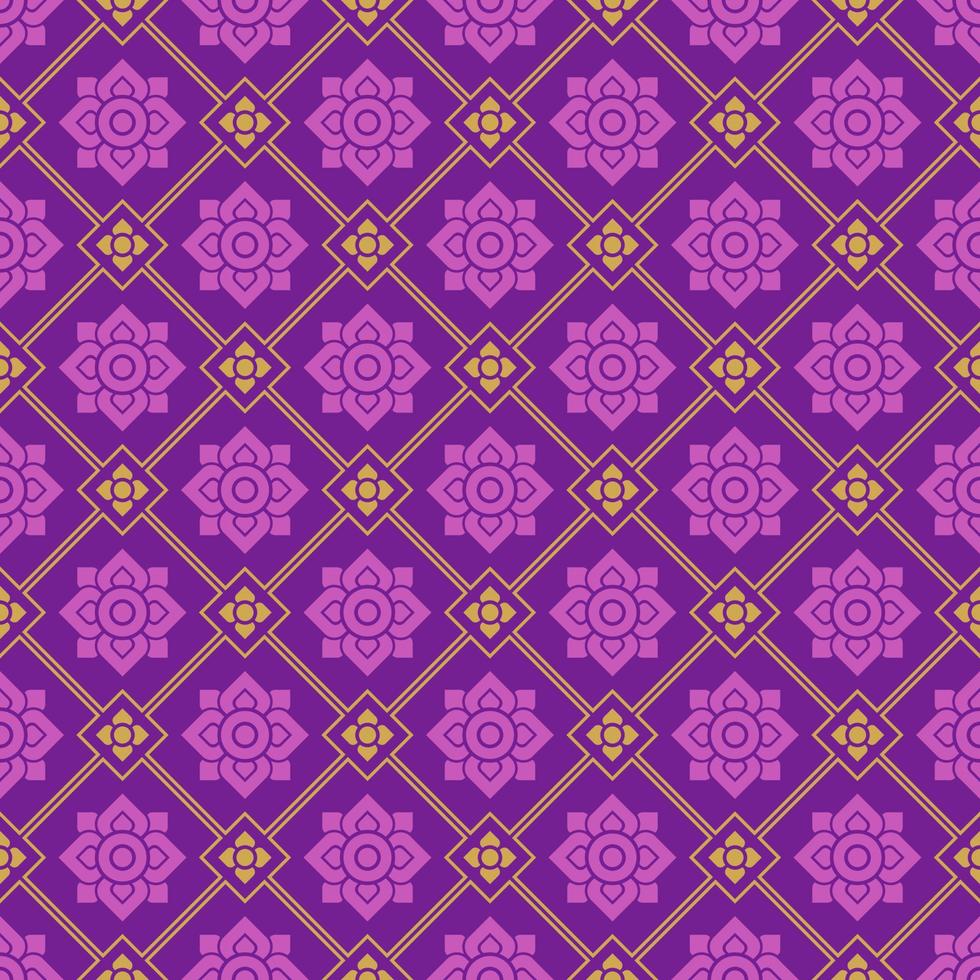 Modern Thai Style Art Pattern Background With Diamond Shape vector