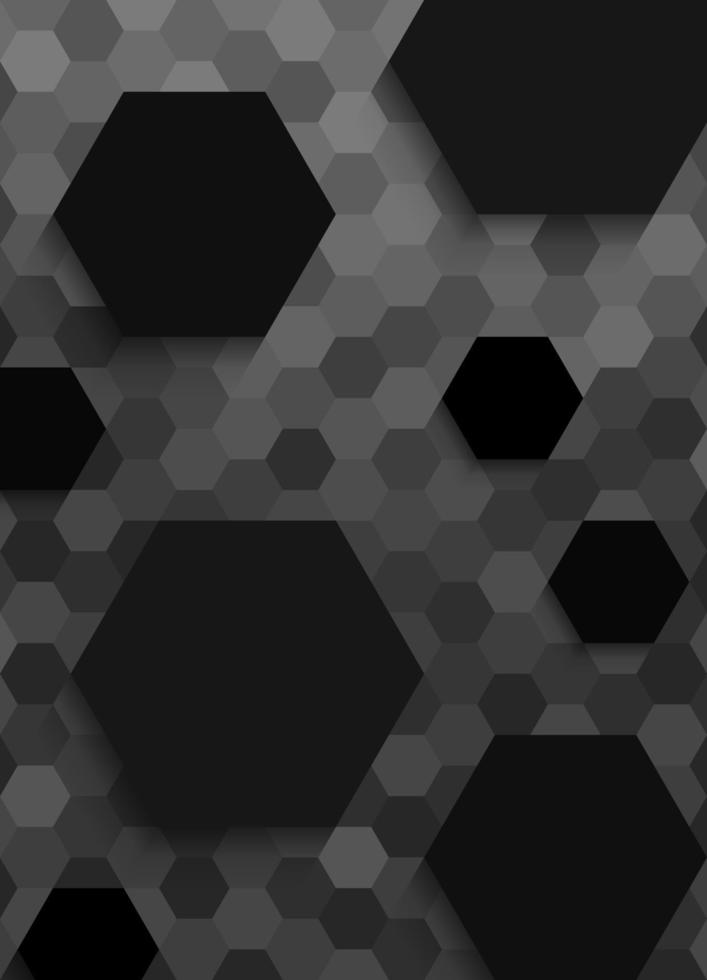 Abstract Background Black Gray Hexagonal Shape Pattern vector