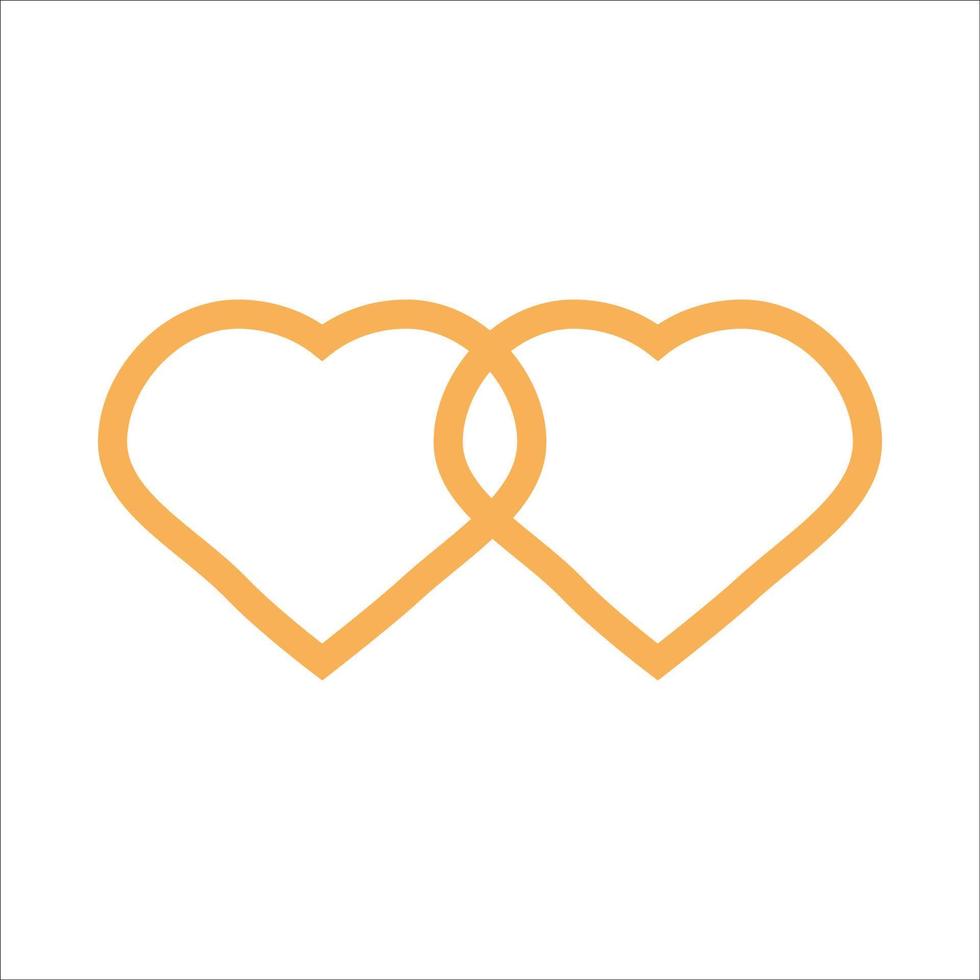 hearts in a golden outline vector