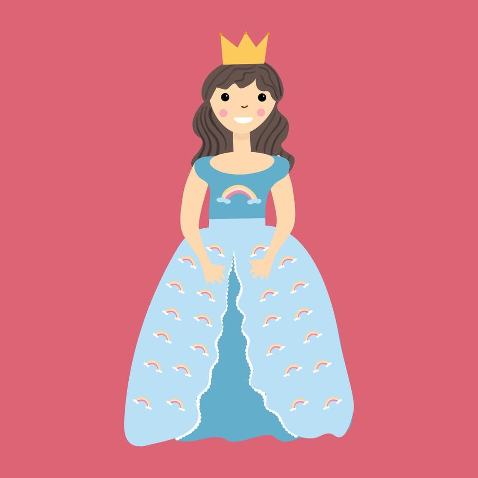 princesa en azul vector