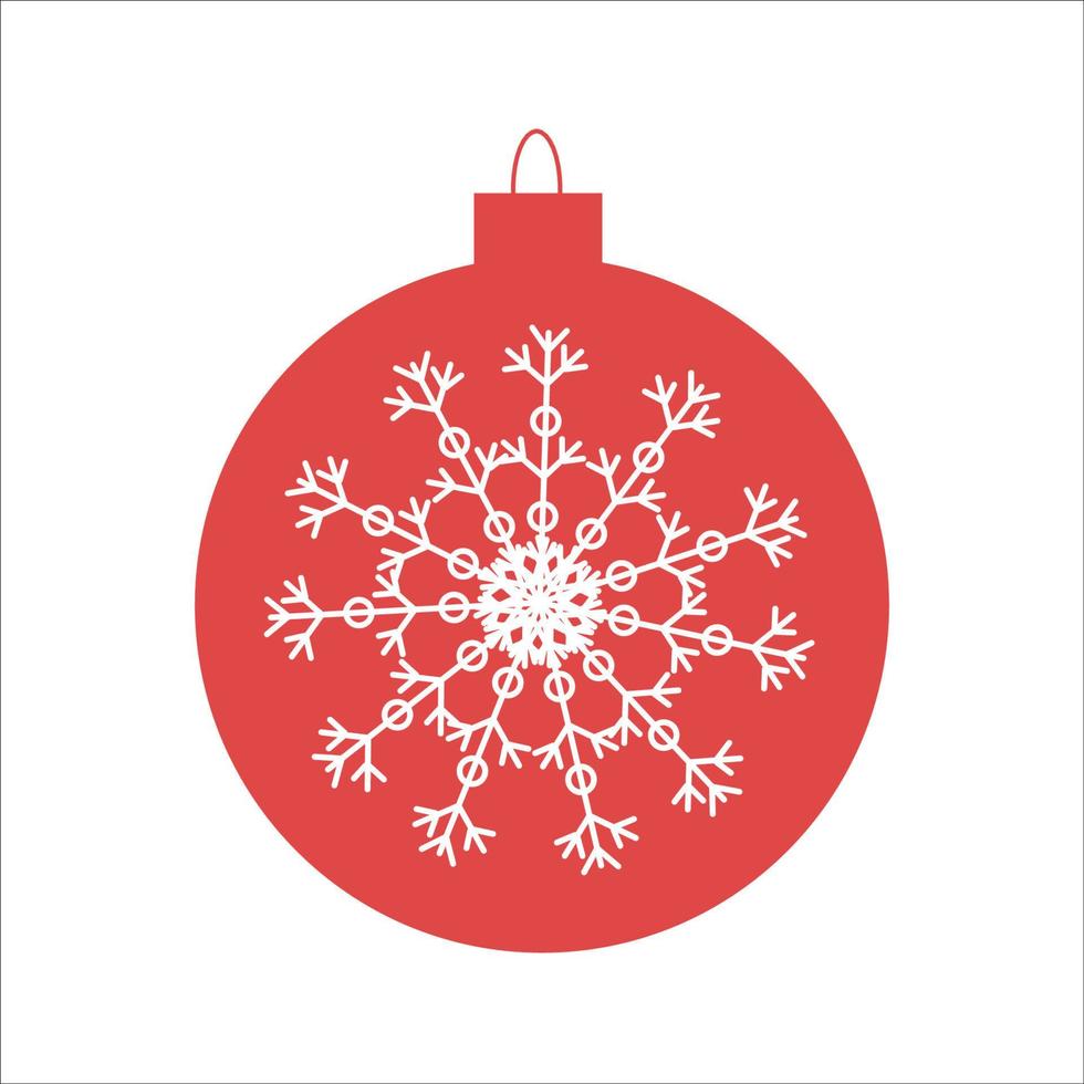 new Year ball with a snowflake vector