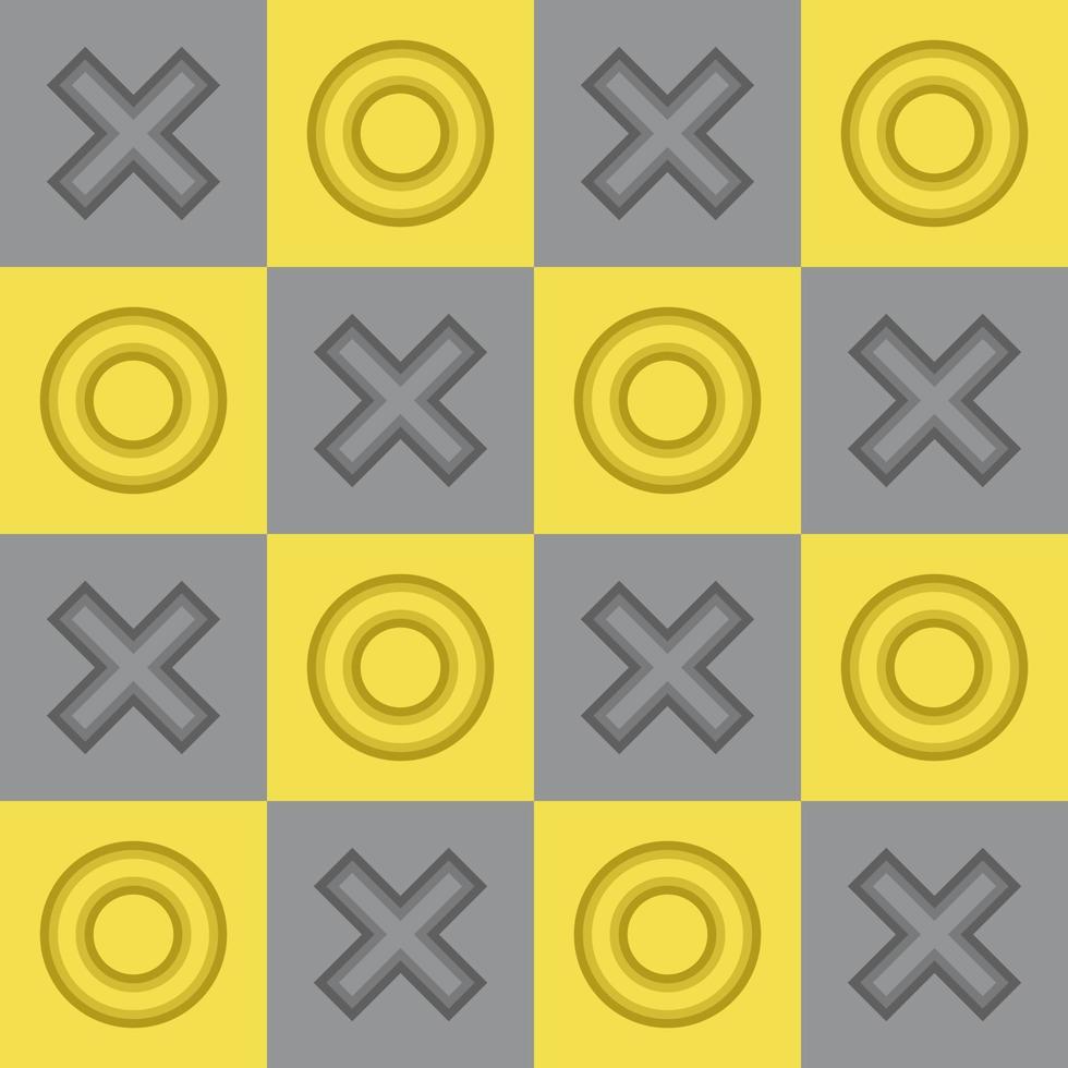 Tic Tac Toe Game Pattern Checkered Background vector