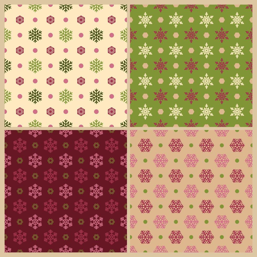Snowflake Pattern Set Merry Christmas Wallpaper vector
