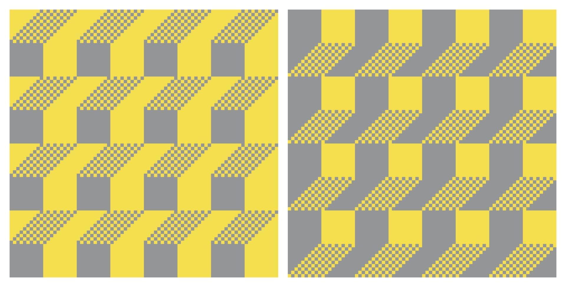 Yellow Gray Checkered Pattern Seamless Abstract Background vector