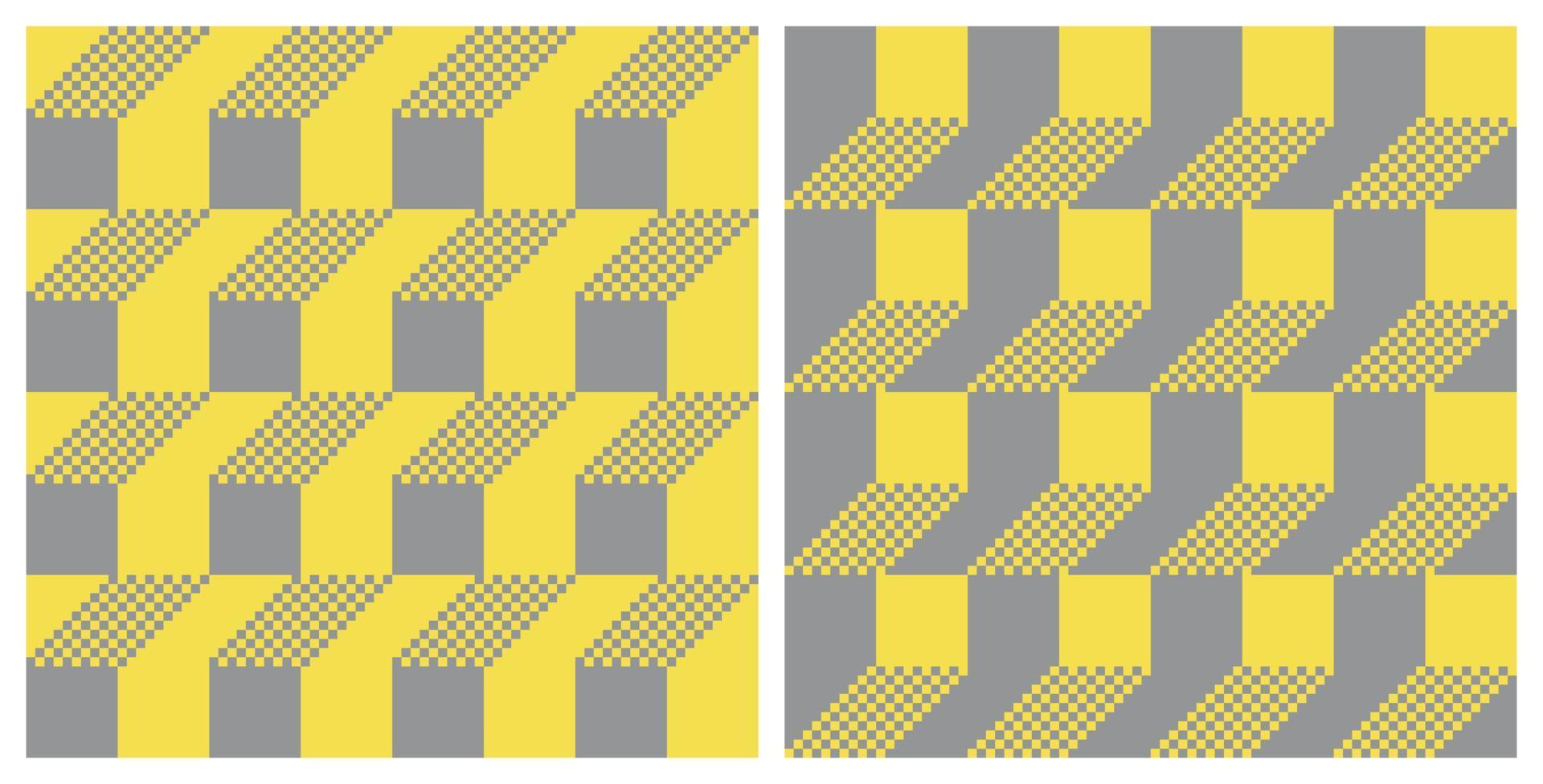 Yellow Gray Checkered Pattern Seamless Abstract Background vector