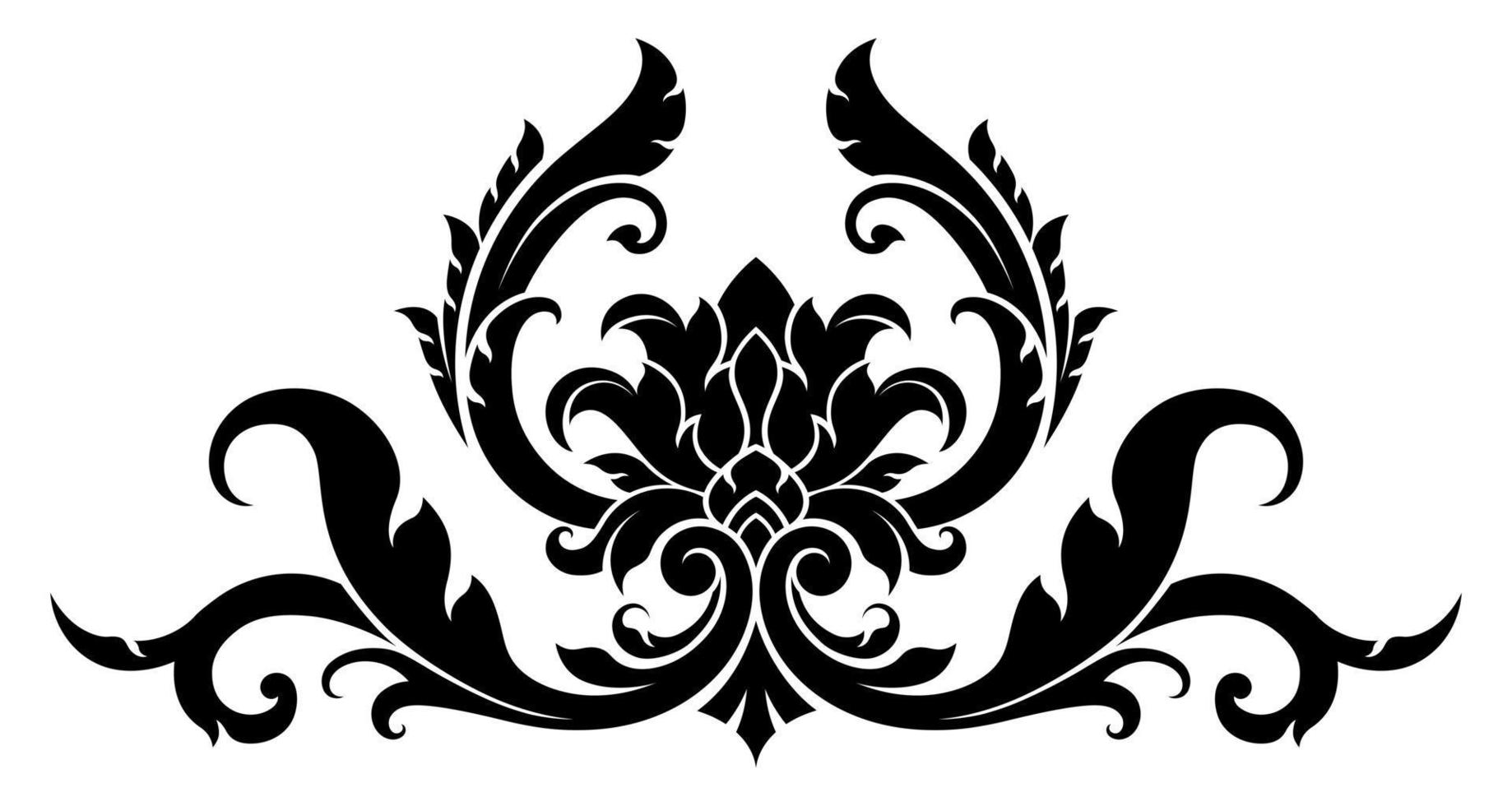 Traditional Thai Art Pattern Black And White Baroque Style 15025751 ...