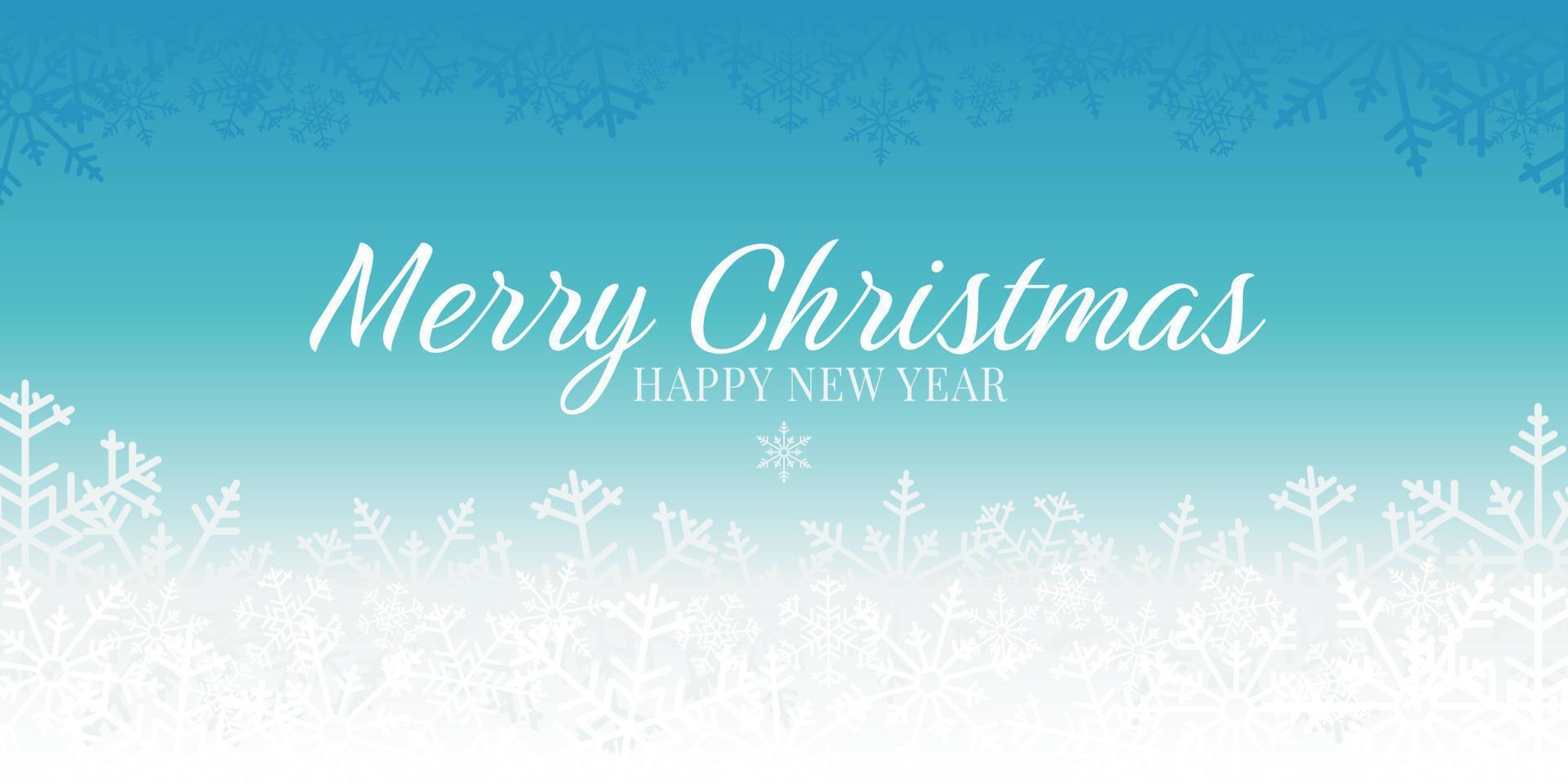 Merry Christmas Banner Snowflake Pattern White And Blue vector