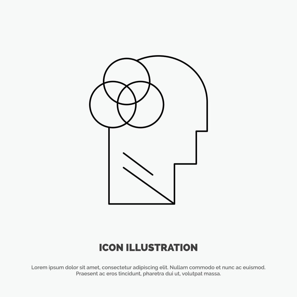 Human Intelligence Human Intelligent Head Line Icon Vector