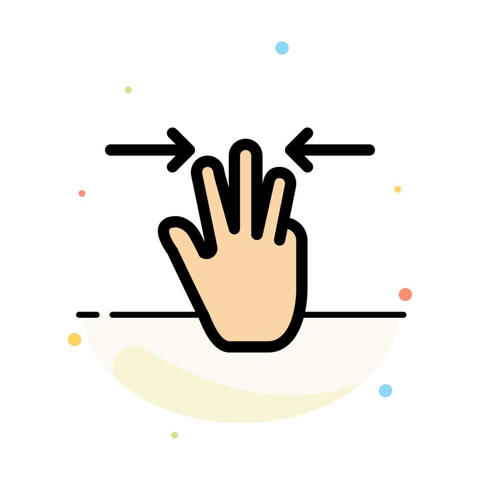 Gestures Hand Mobile Three Fingers Abstract Flat Color Icon Template vector