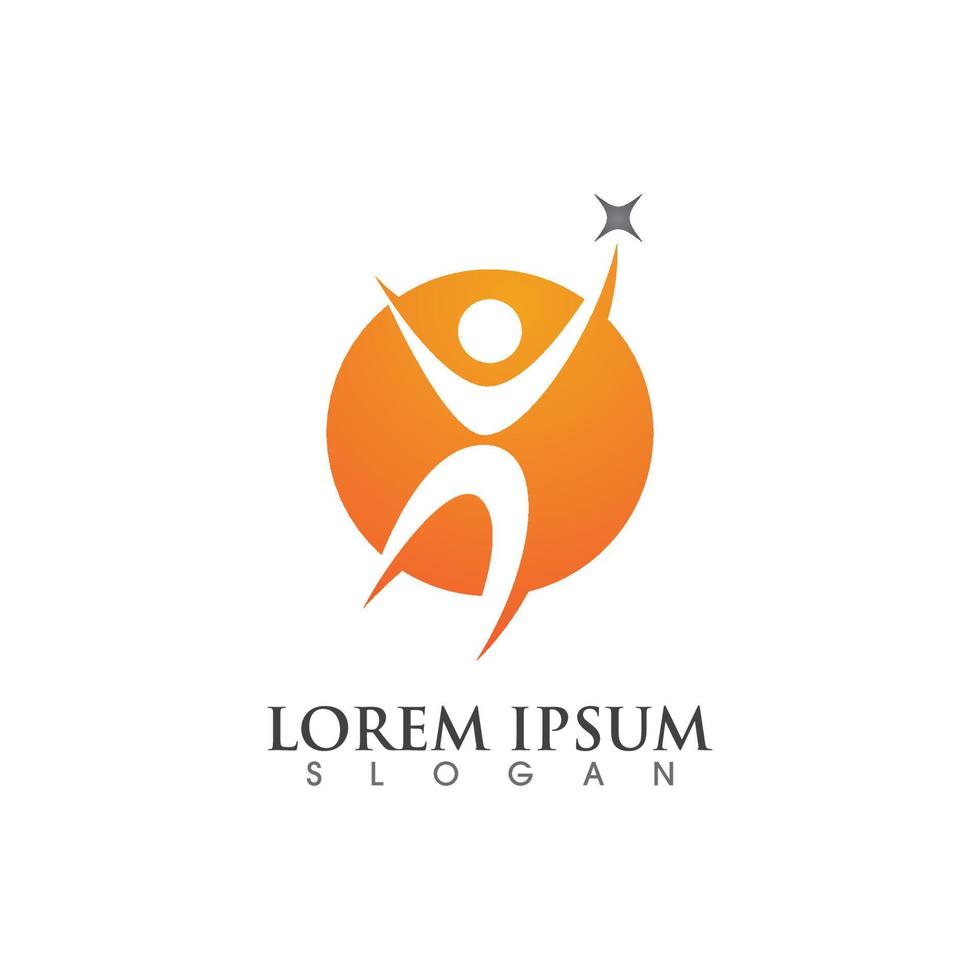 Human character logo sign vector