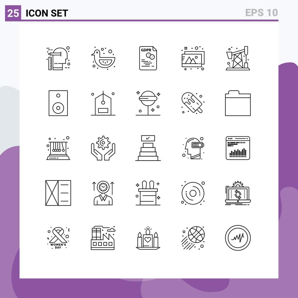25 Creative Icons Modern Signs and Symbols of pollution images toy design gdpr Editable Vector Design Elements